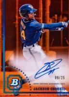 2022 Bowman Heritage Chrome Prospect Autographs #CPAJC Jackson Chourio Orange Refractor Baseball Card