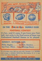 1956 Topps # Contest Card,Oct 14 Eagles-Steeler/49ERS-Bears Football Card