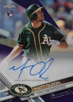 2017 Topps Chrome Rookie Autographs #RA-MO Matt Olson Purple Refractor Baseball Card