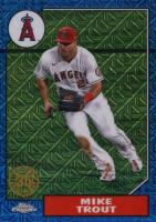 2022 Topps Silver Pack 1987 Chrome Promo #T87C247 Mike Trout Series 2-Blue Refractor Baseball Card