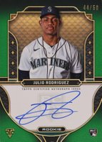 2022 Topps Triple Threads Rookie Autographs #RAJR Julio Rodriguez Emerald Baseball Card