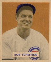 1949 Bowman #83 Bob Scheffing Name on front Baseball Card
