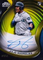 2022 Topps Chrome Black Autographs #JRO Julio Rodriguez Gold Refractor Baseball Card