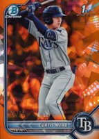 2022 Bowman Sapphire Edition Chrome Prospects #BCP10 Curtis Mead Orange Baseball Card