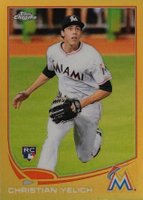 2013 Topps Chrome Update #MB-47 Christian Yelich Gold Refractor Baseball Card