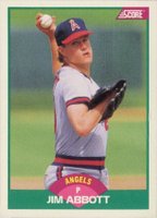 1989 Score Traded #88T Jim Abbott Baseball Card
