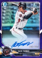 2018 Bowman Draft Chrome Draft Picks Autographs #CDAAT Alek Thomas Purple Refractor Baseball Card
