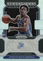 2021 Panini Prizm Sensational Signature #SSJKU Jonathan Kuminga Silver Prizm Basketball Card
