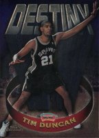 1997 Topps Chrome Destiny #D8 Tim Duncan Basketball Card