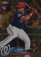 2018 Topps Chrome Update #HMT55 Juan Soto Gold Refractor Baseball Card