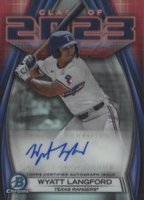 2023 Bowman Draft Class of 2023 Autograph #23AWL Wyatt Langford Baseball Card