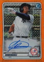2020 Bowman Chrome Mega Box Autographs #BCMAJD Jasson Dominguez Orange Refractor Baseball Card