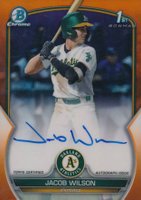 2023 Bowman Draft Chrome Prospect Autograph #CDAJWI Jacob Wilson Orange Baseball Card