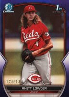 2023 Bowman Draft #BDC52 Rhett Lowder Chrome-Purple Baseball Card