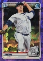 2020 Bowman Chrome Sapphire Edition #BCP108 Tarik Skubal Purple Baseball Card