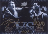 2013 Upper Deck All-Time Greats Jordan vs. Signatures #JVSDR Michael Jordan/David Robinson Basketball Card