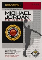 1998 Upper Deck Choice #SW1 Michael Jordan Memorabilia Sweepstakes Basketball Card