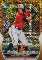 2023 Bowman Chrome Prospects #BCP20 Jackson Holliday Gold Shimmer Refractor Baseball Card