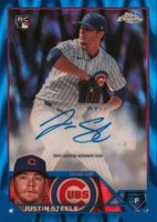 2023 Topps Chrome Update Autograph #ACJST Justin Steele Blue Raywave Baseball Card