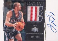 2003 Upper Deck Exquisite Collection Autograph Patches #AP-JK Jason Kidd Basketball Card