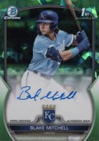 2023 Bowman Draft Sapphire Edition Chrome Prospect Autographs #CDABMI Blake Mitchell Green Baseball Card