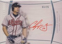 2017 Topps Diamond Icons Red Ink Signatures #CJ Chipper Jones Baseball Card