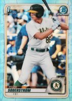 2020 Bowman Draft #BD119 Tyler Soderstrom Chrome-Sky Blue Refractor Baseball Card