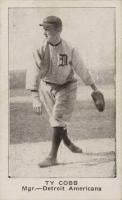 1921 American Caramel--Series of 80 # Ty Cobb Throwing-looking right-Mgr. on front Baseball Card