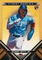 2022 Topps Finest Finest Rookie Design Variations #FRDBW Bobby Witt Jr. Gold Refractor Baseball Card