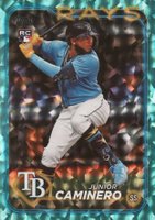 2024 Topps #628 Junior Caminero Aqua Foil Baseball Card
