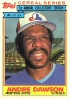 1984 Topps Cereal Series #6 Andre Dawson Baseball Card