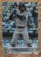 2022 Topps Chrome #222 Julio Rodriguez SP-Orange Speckle Refractor Baseball Card