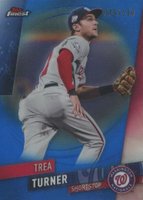 2019 Finest #81 Trea Turner Blue Refractor Baseball Card