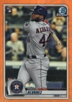 2020 Bowman Chrome #25 Yordan Alvarez Orange Refractor Baseball Card