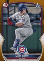2023 Bowman Draft #BD33 Matt Shaw Gold Baseball Card