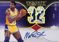 2006 Upper Deck Exquisite Collection Number Pieces Autograph Relic #EN-MA Magic Johnson Basketball Card