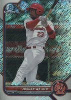 2022 Bowman Chrome Prospects #BCP221 Jordan Walker Shimmer Refractor Baseball Card