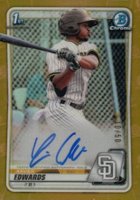 2020 Bowman Chrome Prospect Autographs #CPAXE Xavier Edwards Gold Refractor Baseball Card