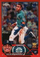 2023 Topps Chrome Logofractor Edition #200 Julio Rodriguez Red Refractor Baseball Card