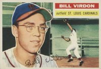 1956 Topps #170w Bill Virdon White Back Baseball Card
