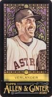 2020 Topps Allen & Ginter #372 Justin Verlander Mini-Stained Glass Baseball Card
