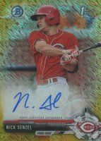 2017 Bowman Prospects Autographs #NS Nick Senzel Chrome-Gold Shimmer Baseball Card