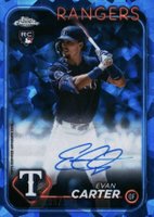 2024 Topps Chrome Sapphire Update Series Chrome Sapphire Autographs #EC Evan Carter Baseball Card