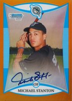 2008 Bowman Chrome Draft #115 Michael Stanton Autograph-Orange Refractor Baseball Card