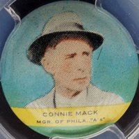 1932 Orbit Gum Pins Unnumbered # Connie Mack Baseball Card