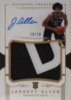2017 Panini National Treasures #122 Jarrett Allen Patch Autograph-Gold Basketball Card