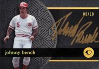 2024 Topps Diamond Icons Black Polychromatink #BPABEN Johnny Bench Black-Gold Ink Baseball Card