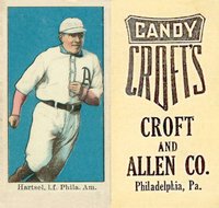 1909 Croft's Candy # Topsy Hartsel Baseball Card