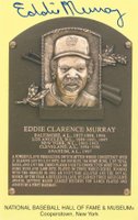 1999 Hall of Fame Autographs # Eddie Murray Yellow HOF Plaque Baseball Card