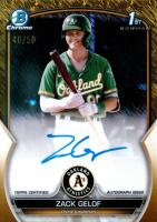 2023 Bowman Chrome Prospect Autographs #CPAZG Zack Gelof Gold Shimmer Baseball Card